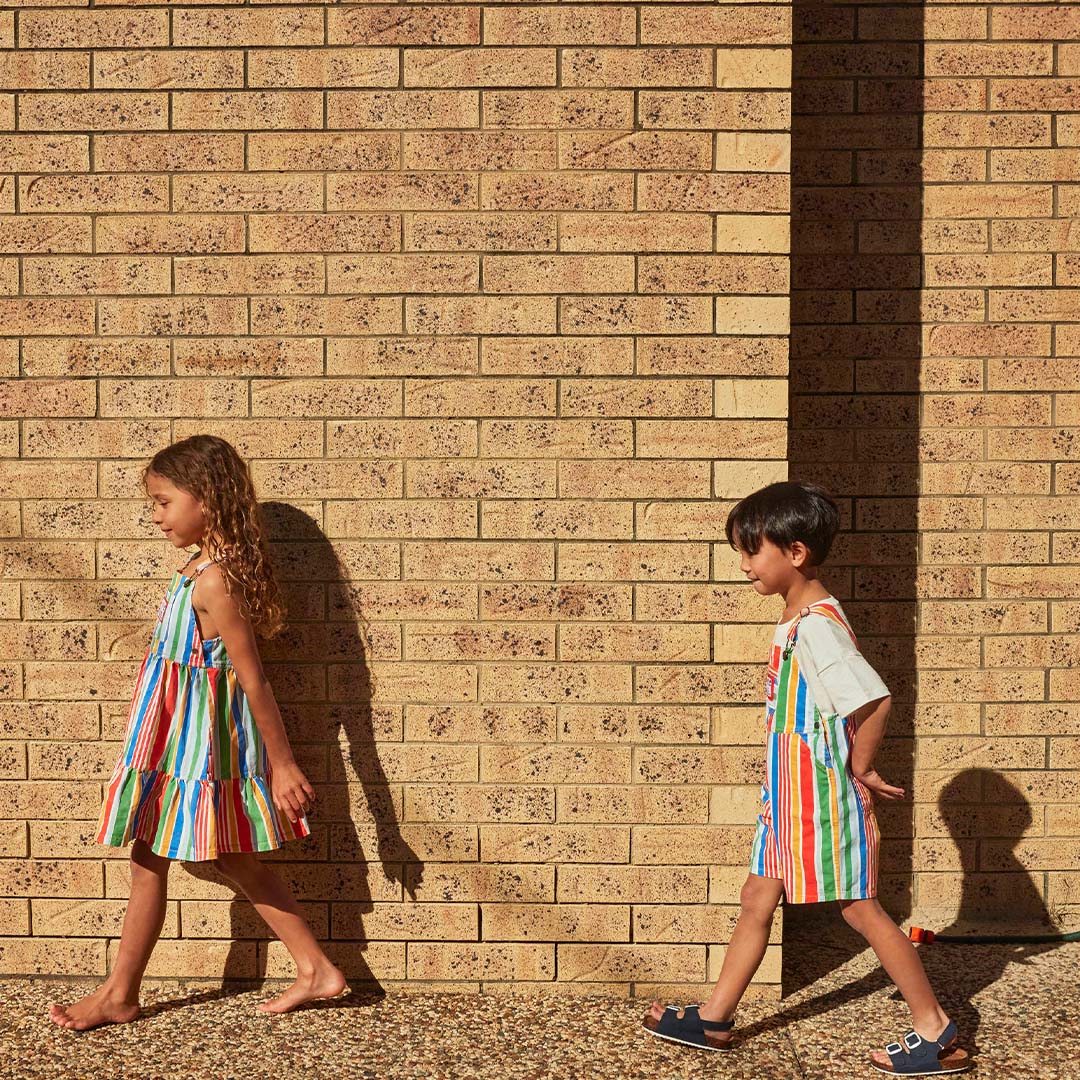 BURTON LAND DOWN UNDER STRIPE DENIM OVERALLS