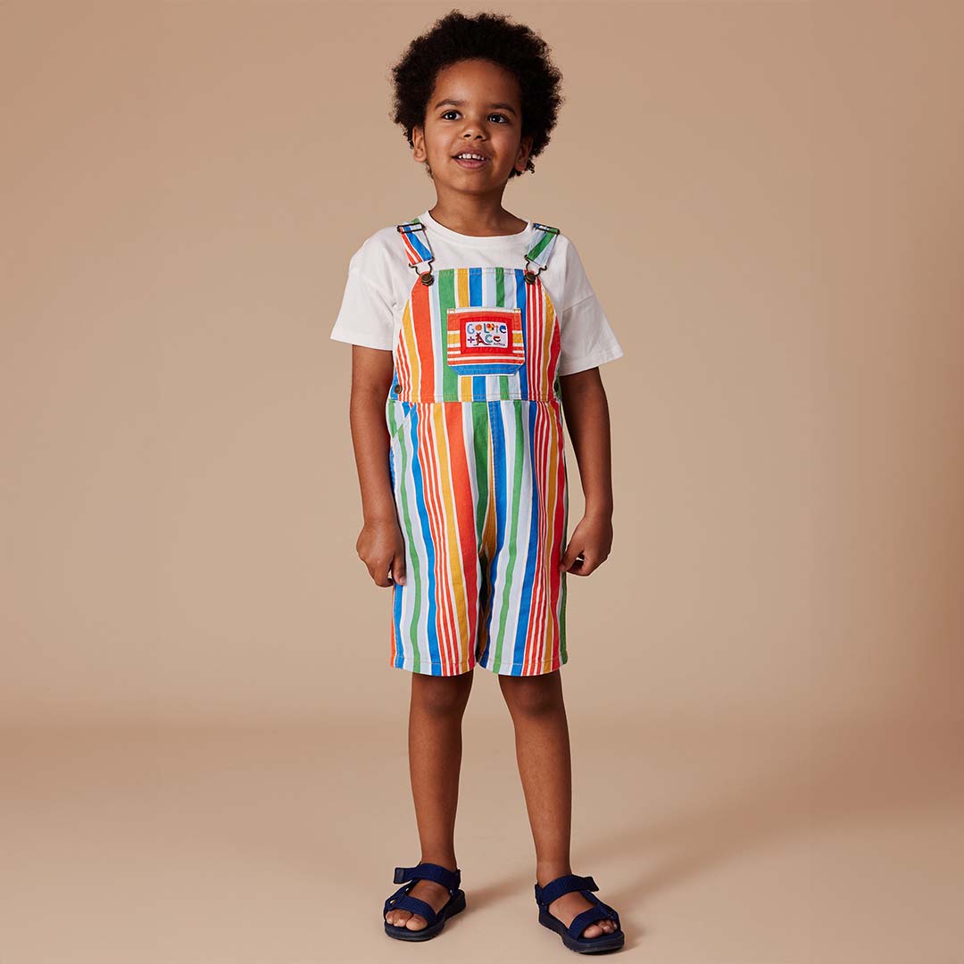 BURTON LAND DOWN UNDER STRIPE DENIM OVERALLS