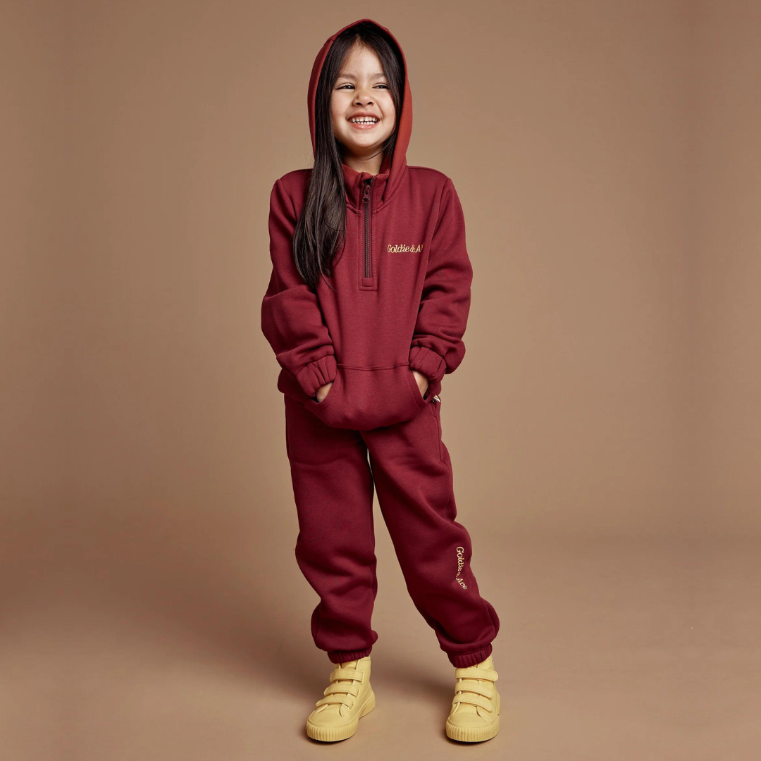 DYLAN HOODED SWEATER | BRICK BURGUNDY