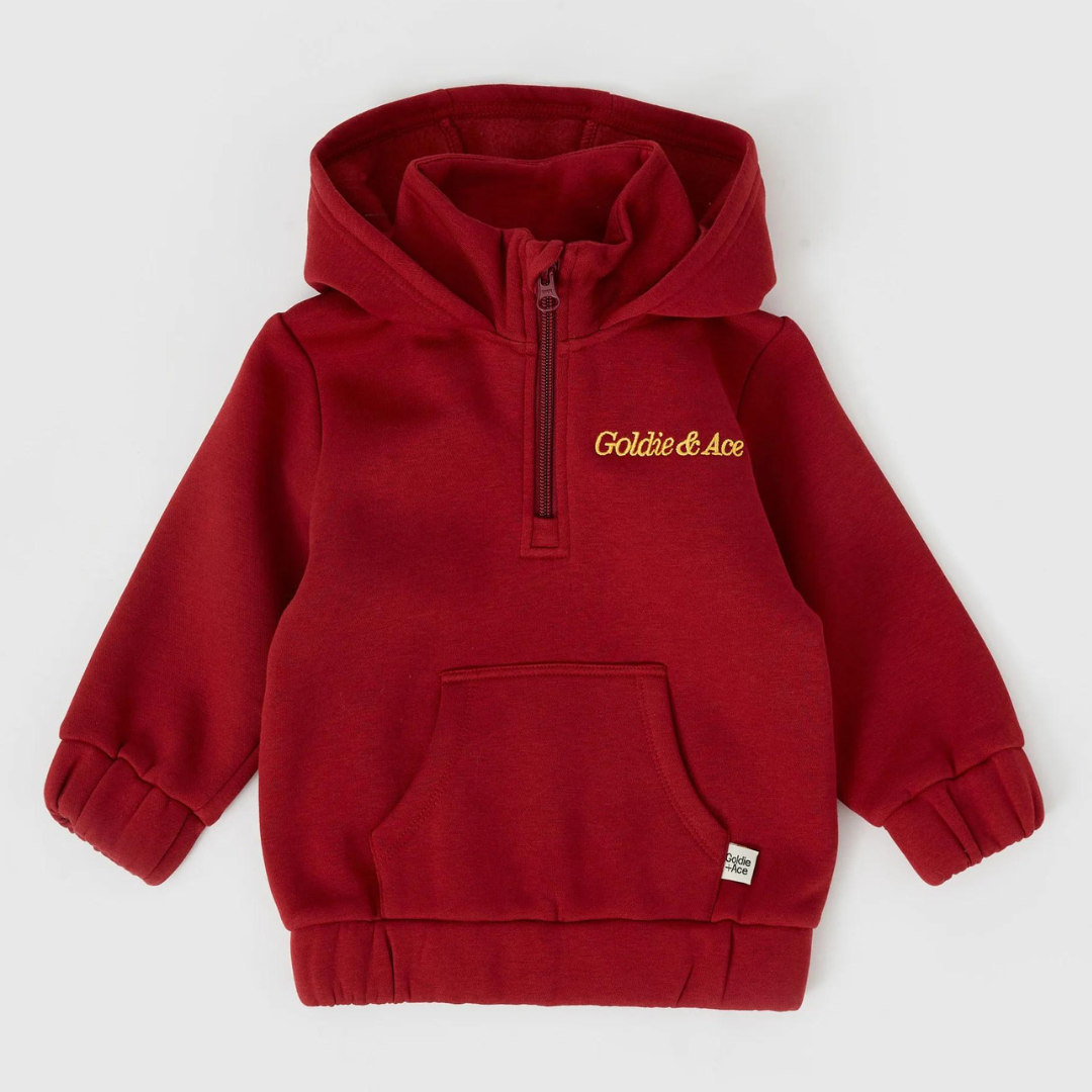 DYLAN HOODED SWEATER | BRICK BURGUNDY