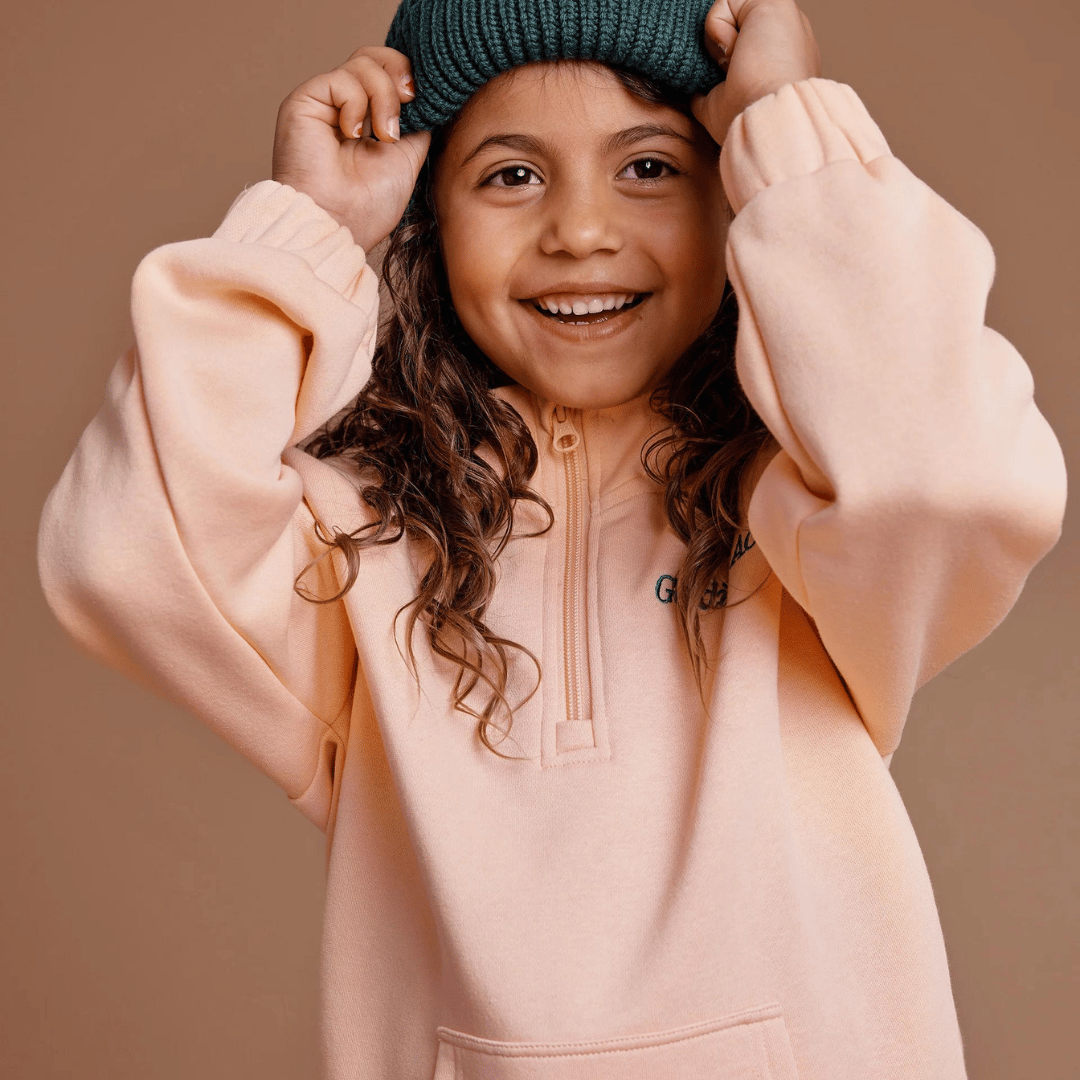 DYLAN HOODED SWEATER | PEACH