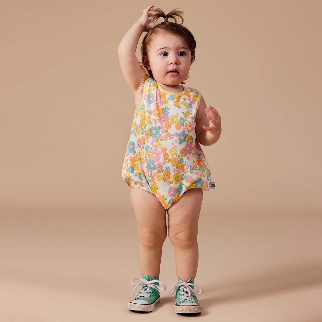 FLOWER CHILD BUBBLE ROMPER