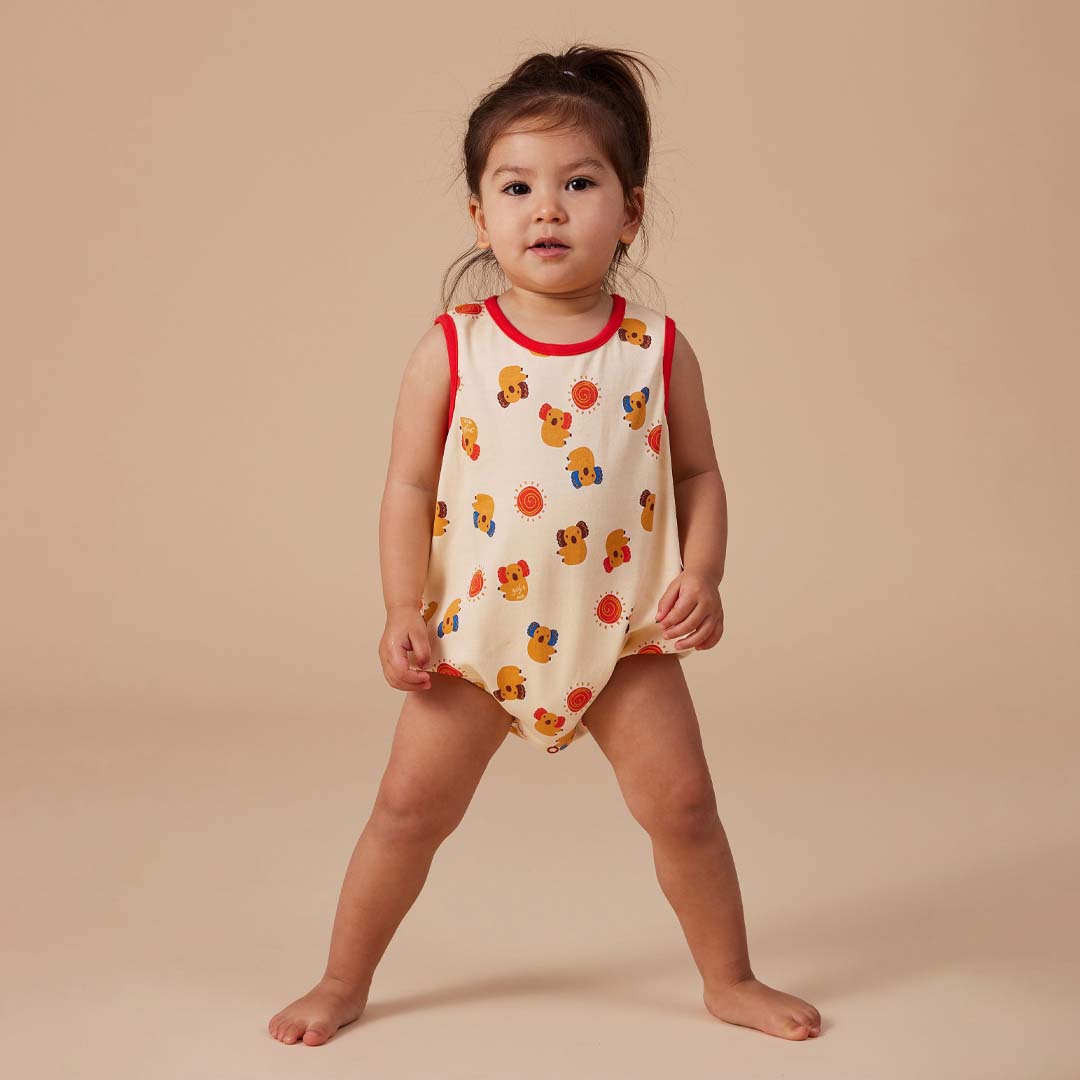 KLIP ON KOALA BUBBLE ROMPER | VANILLA