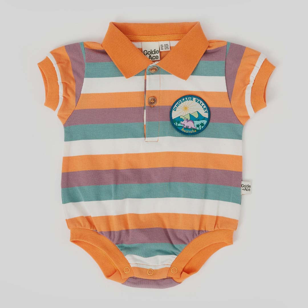 LAND DOWN UNDER STRIPE POLO ROMPER