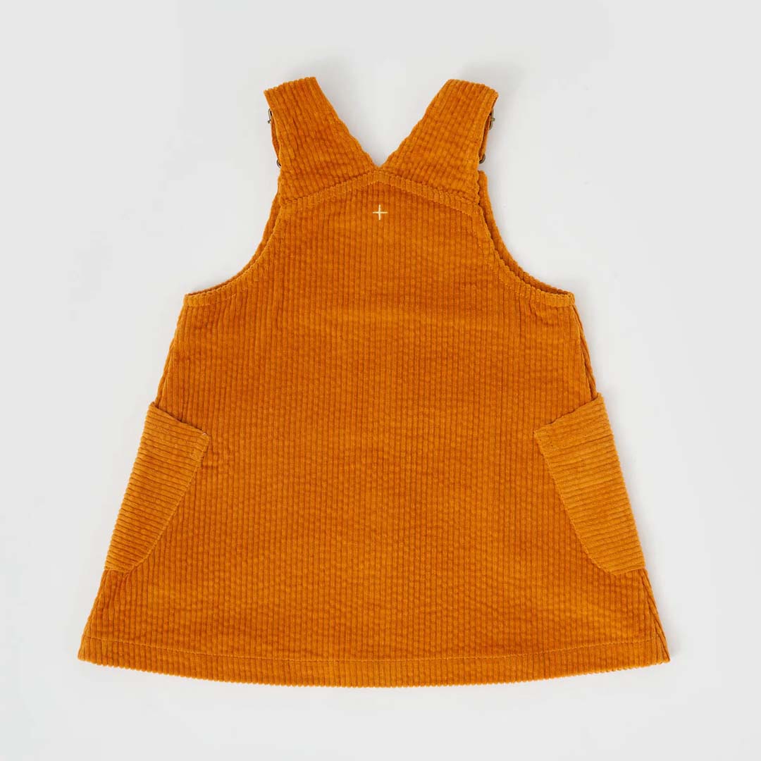 POLLY CORDUROY PINAFORE DRESS | GOLDEN