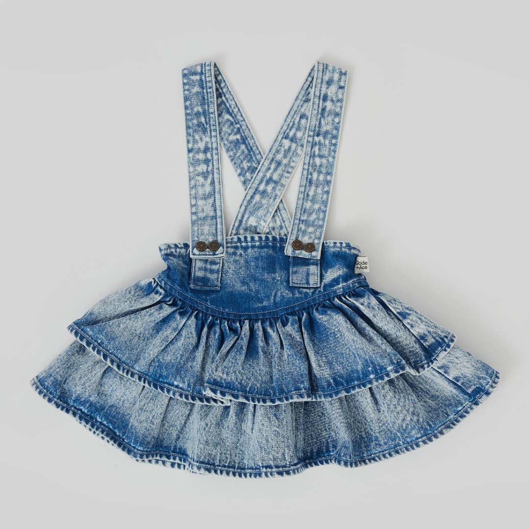 RILEY RARA DENIM SUSPENDER SKIRT