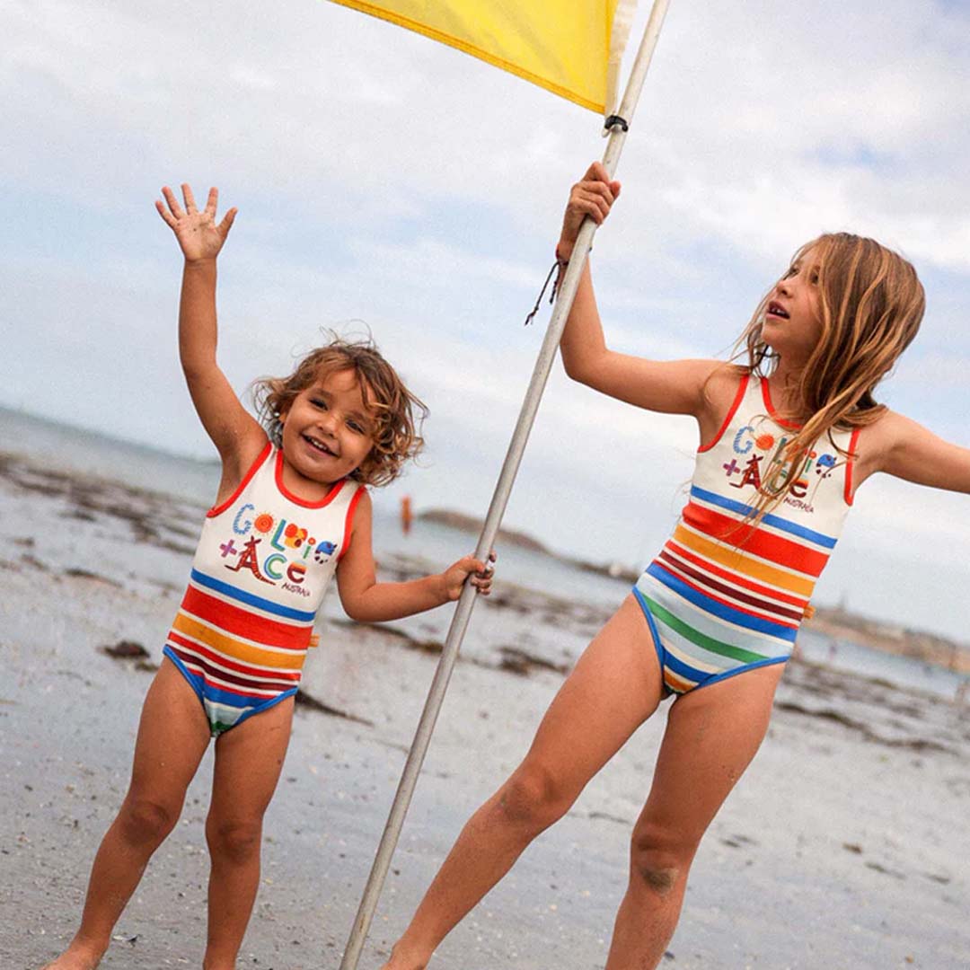 SCOOP BACK BATHERS | LAND DOWN UNDER STRIPE