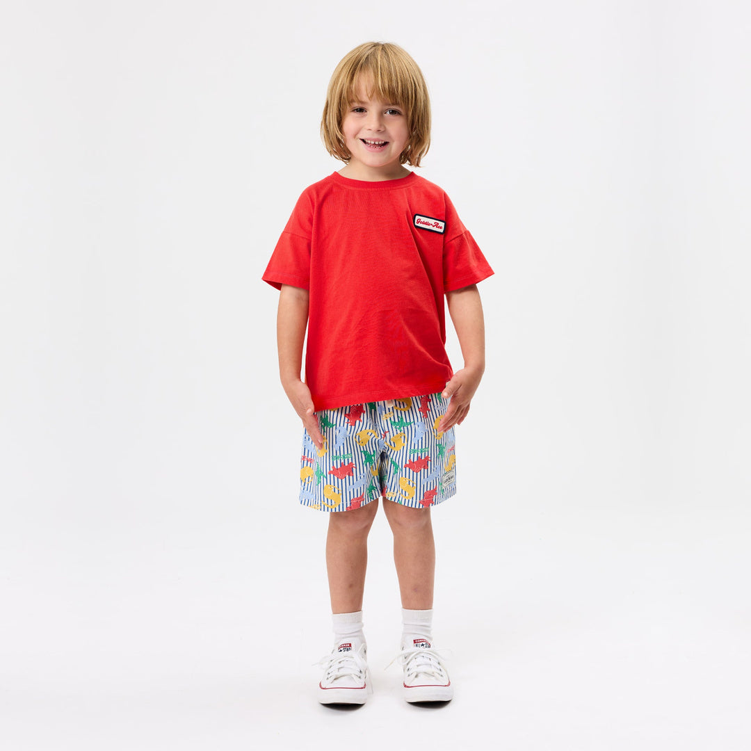 Dino Print Shorts | Blue/White — lifestyle view