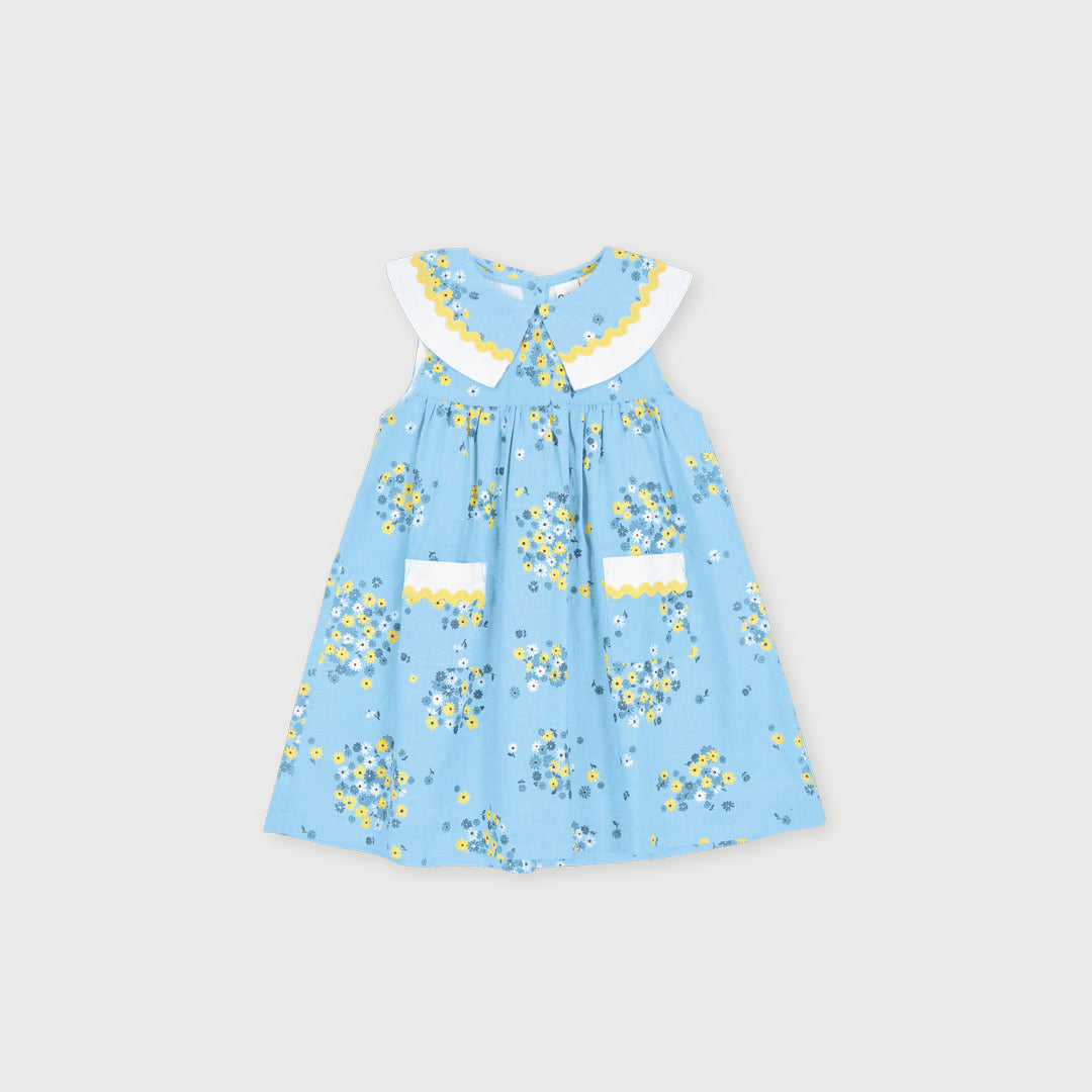 Floral Lucy Dress | Sky Blue — product view