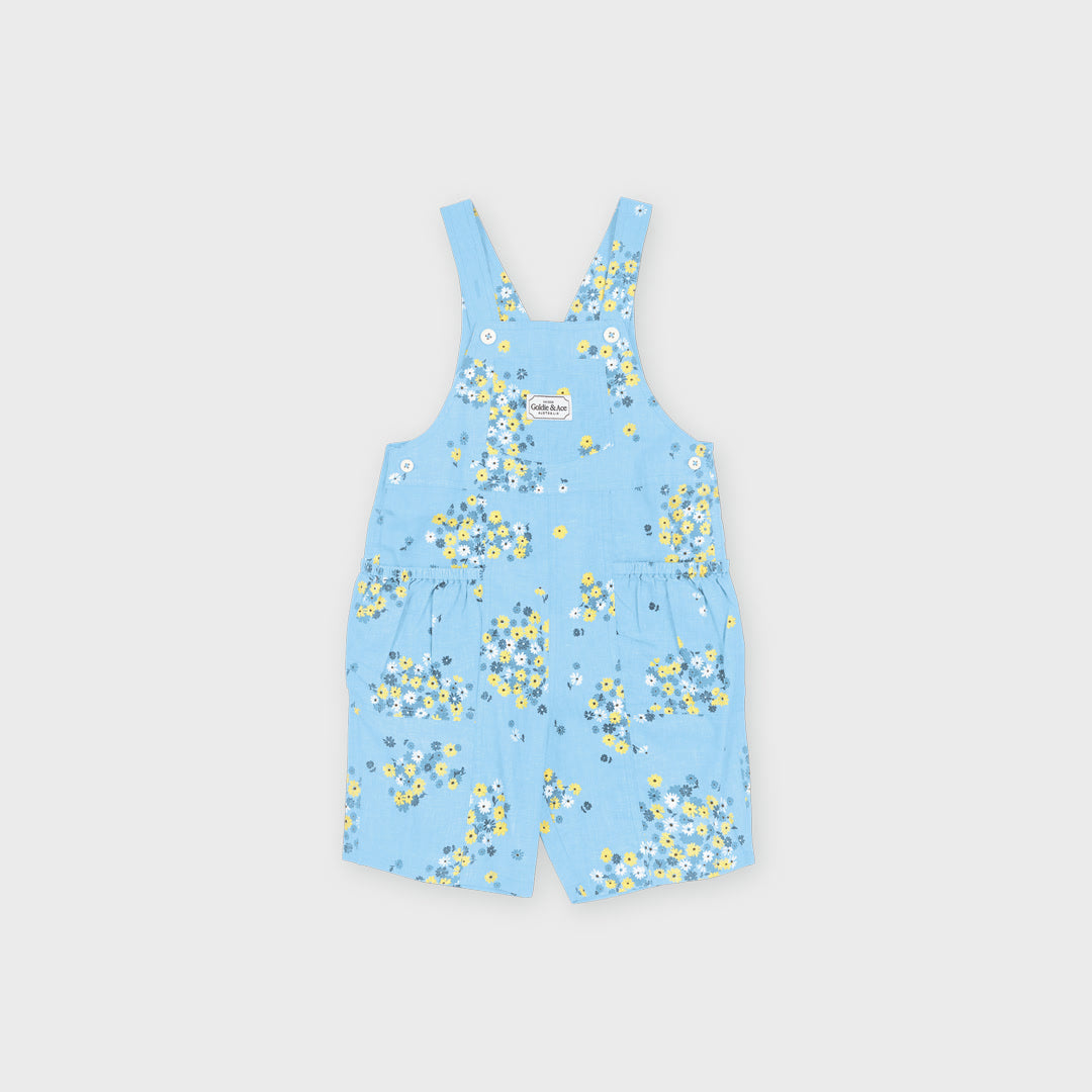 Floral Nikki Pocket Overalls | Sky Blue — product view