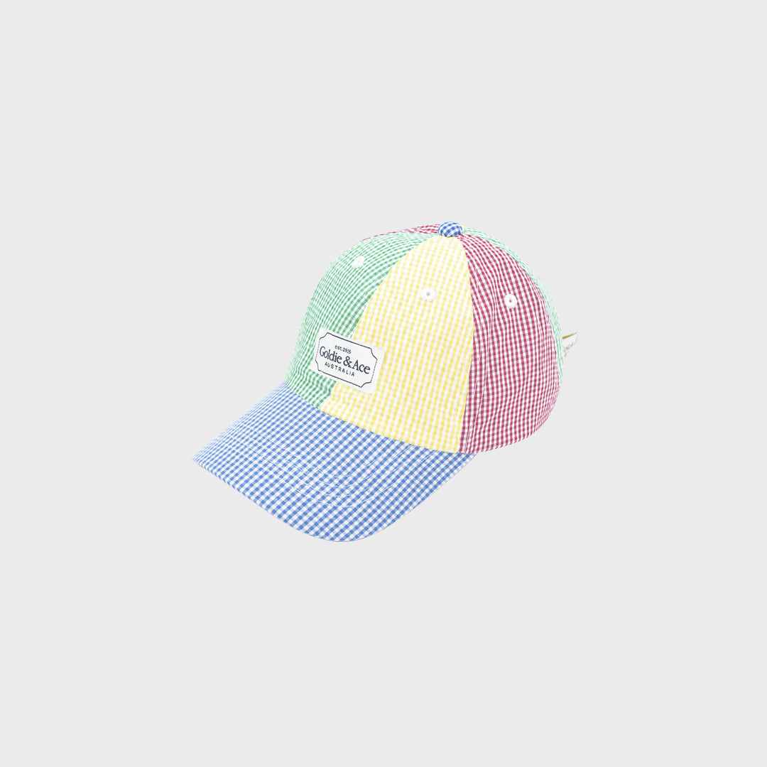 Gingham Colour Block Cap | Multi — product view
