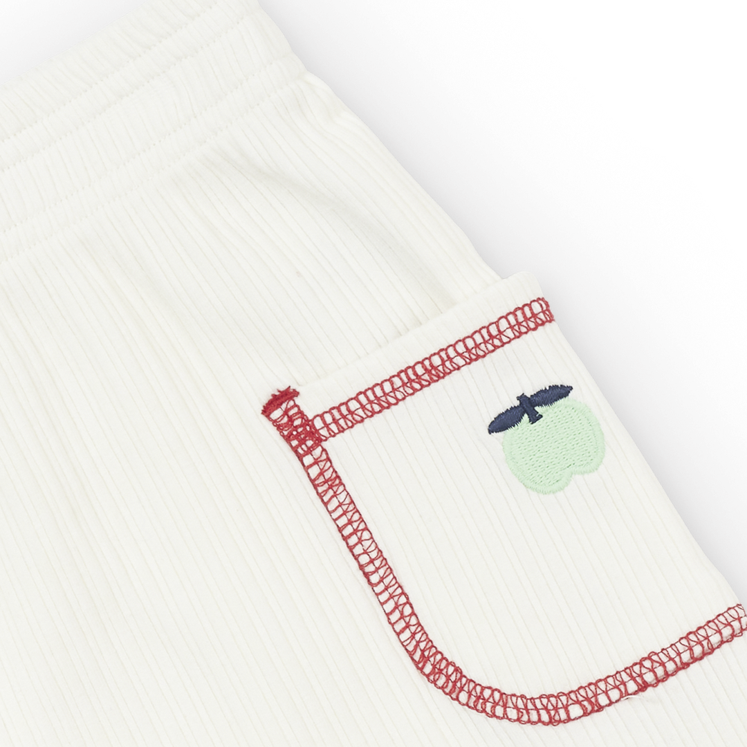 Rib Apple Shorts | White/Red — product detail