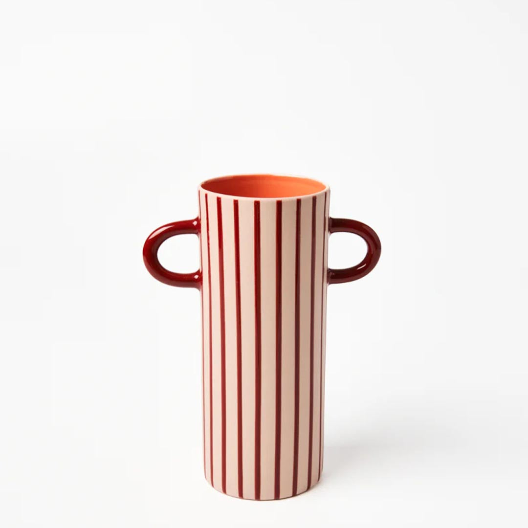 Griffe Bud Vase | Pink Stripe