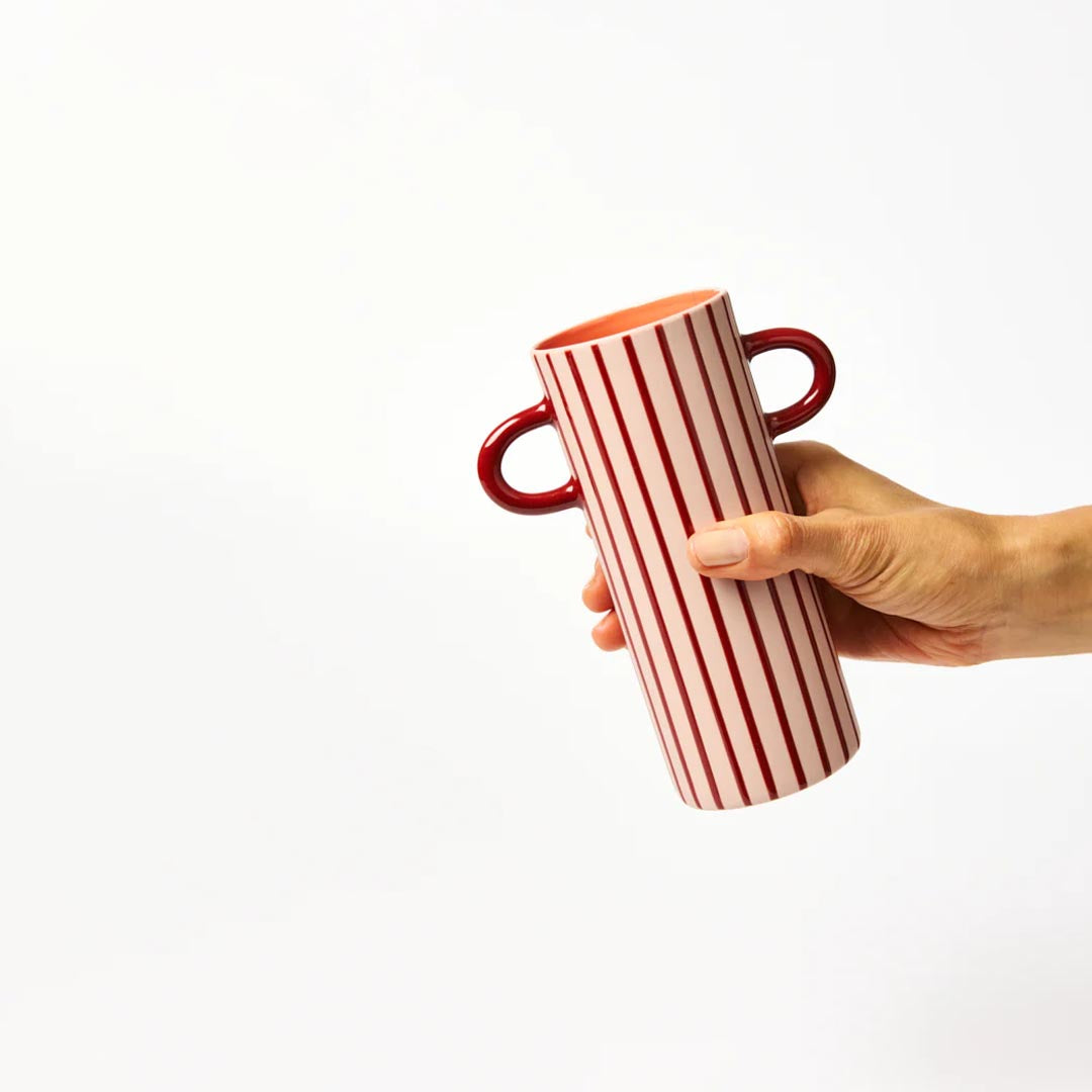 Griffe Bud Vase | Pink Stripe