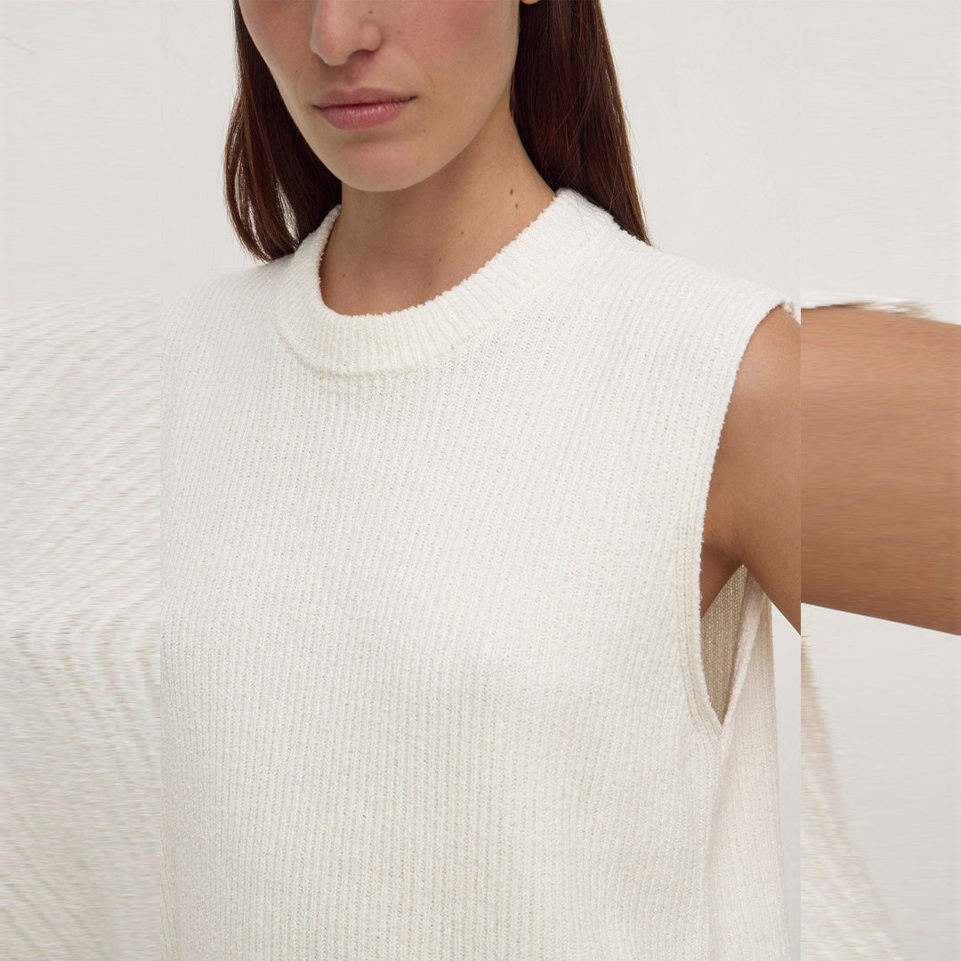 Assembly Label Hannah Cotton Boucle Tank in Cream