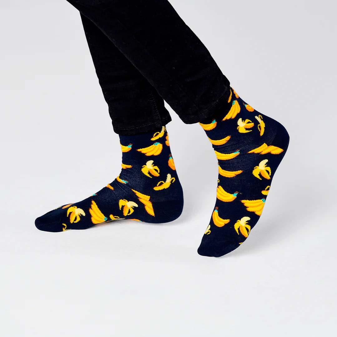 BANANA SOCK (6550) | NAVY / YELLOW