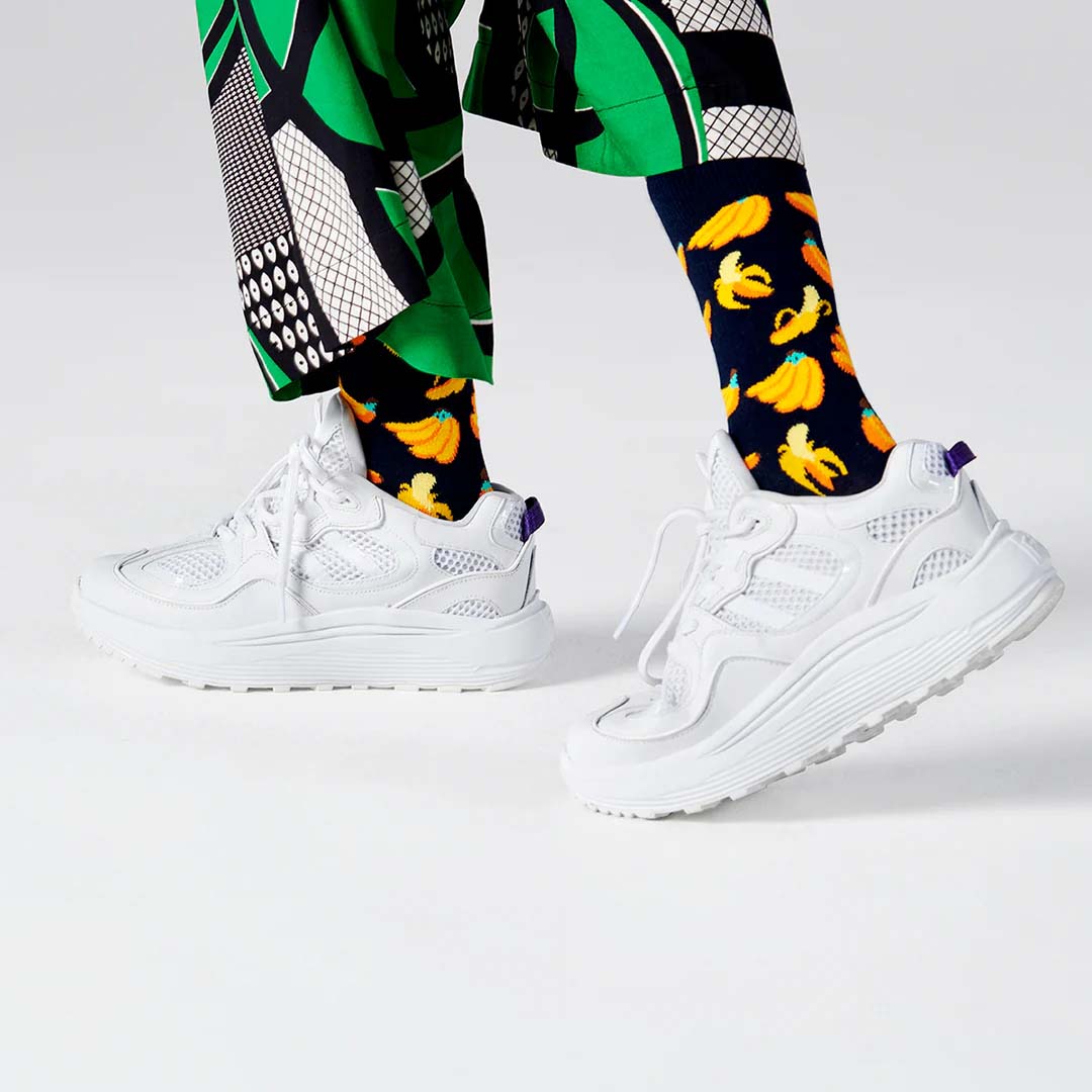 BANANA SOCK (6550) | NAVY / YELLOW