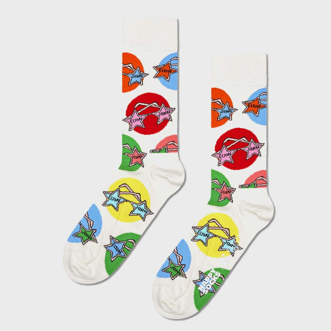 ELTON JOHN GLASSES SOCK | OFF WHITE