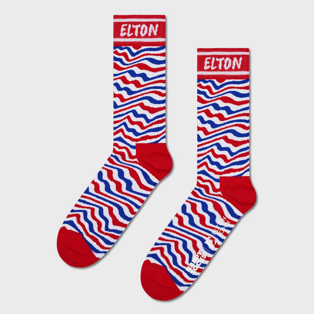Elton John Striped Sock (000669) | Navy Red White