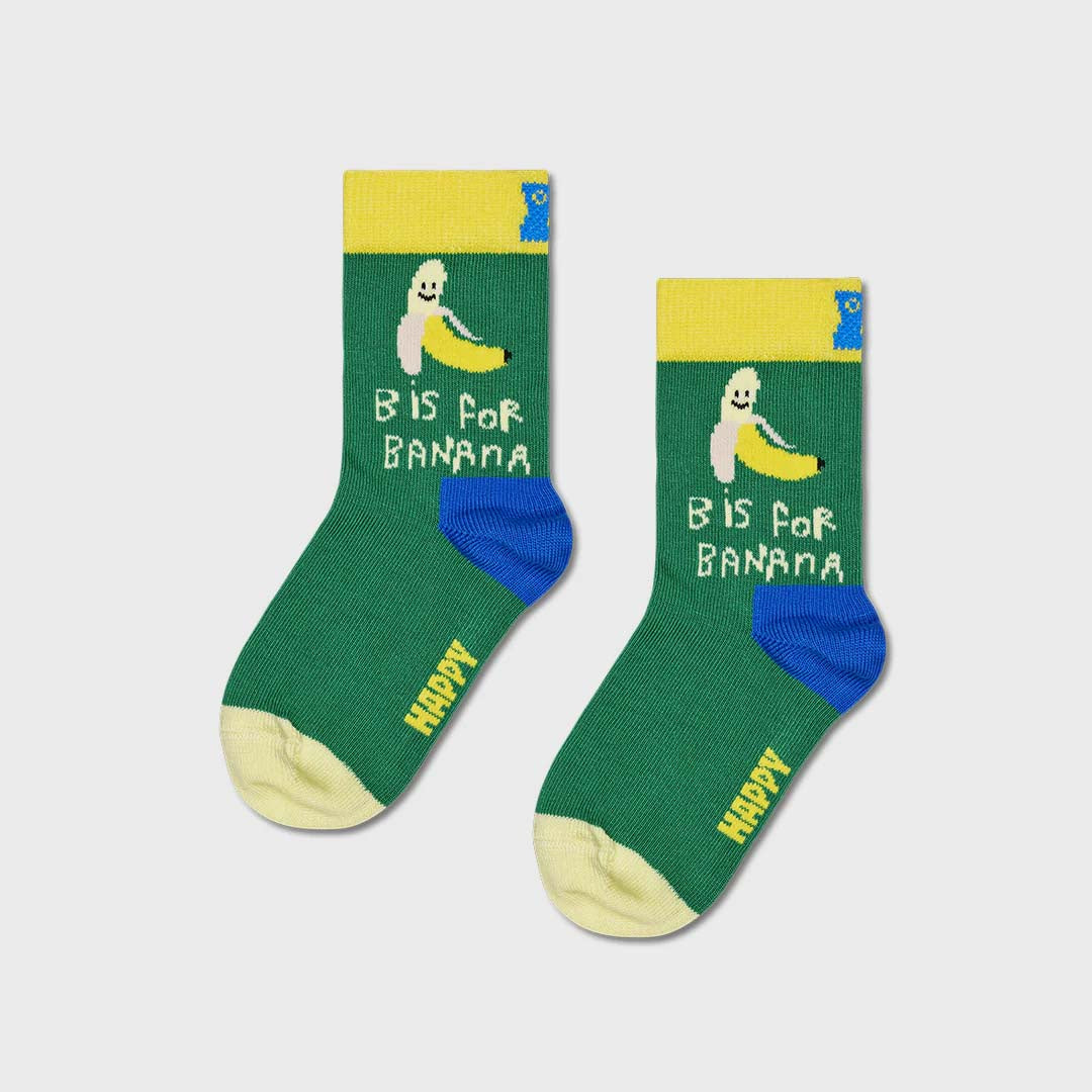 Kids B For Banana Sock (7300) | Green Yellow