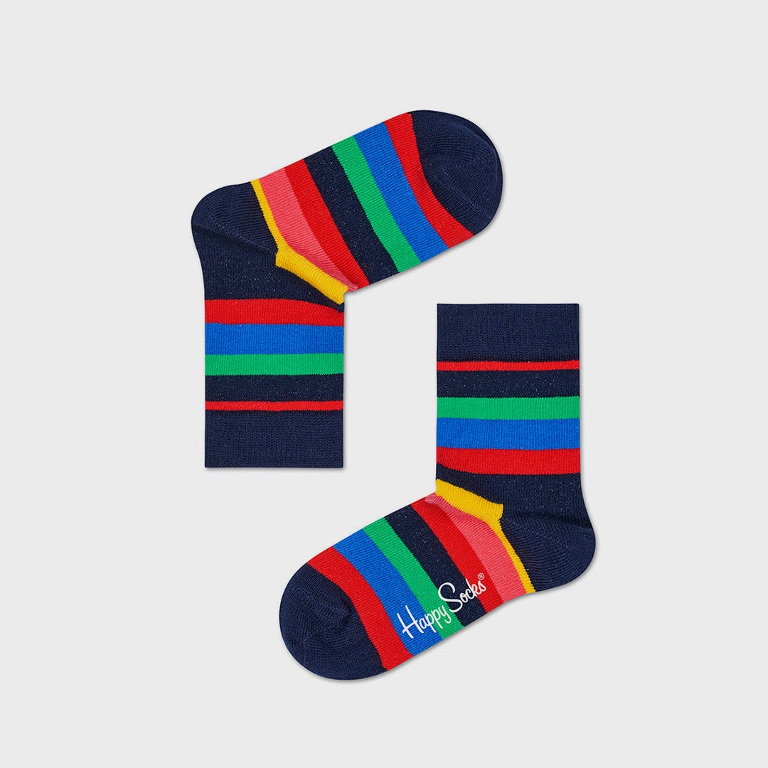 Kids Stripe Sock (6000) | Navy Multi Stripe