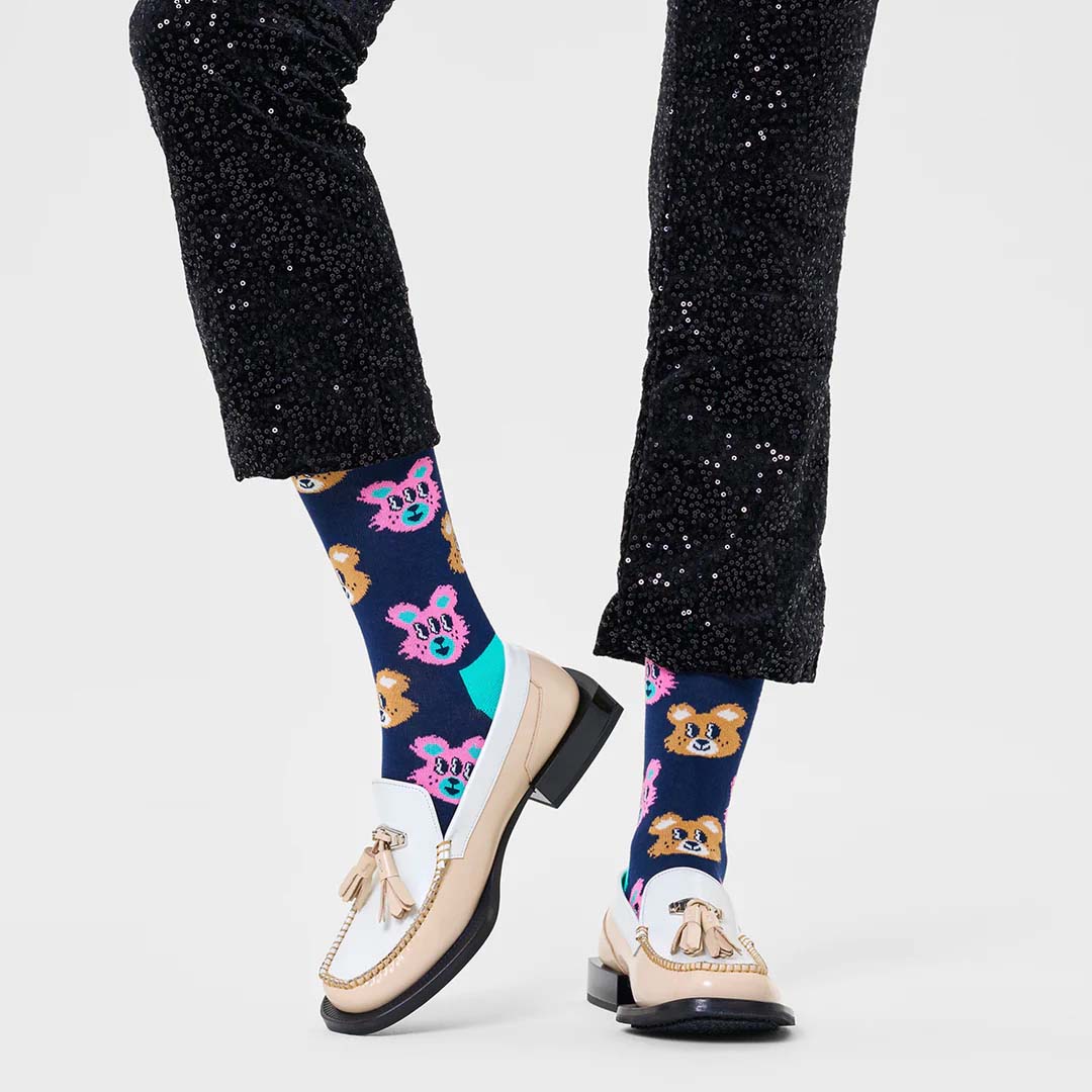 TEDDY SOCK (6500) | NAVY / PINK