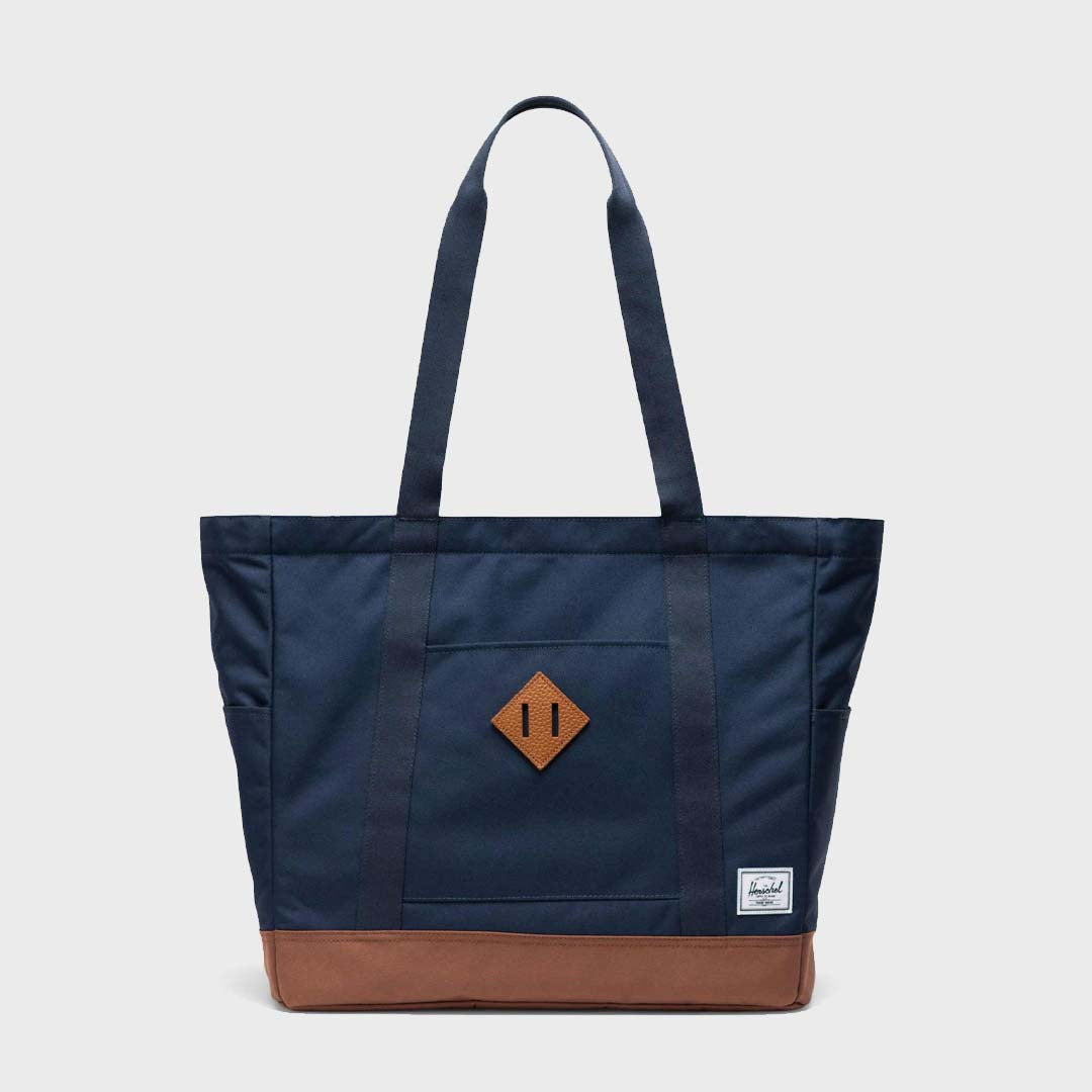 HERITAGE TOTE | NAVY SADDLE BROWN