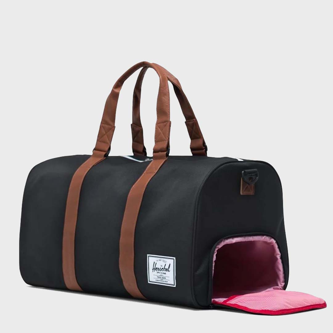 NOVEL DUFFLE | BLACK / SADDLE BROWN