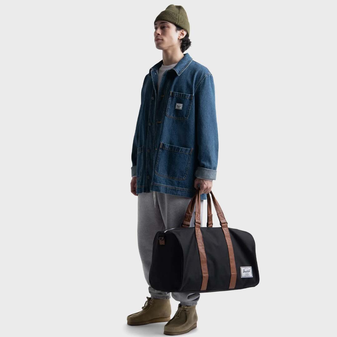 Novel Duffle | Black  Saddle Brown