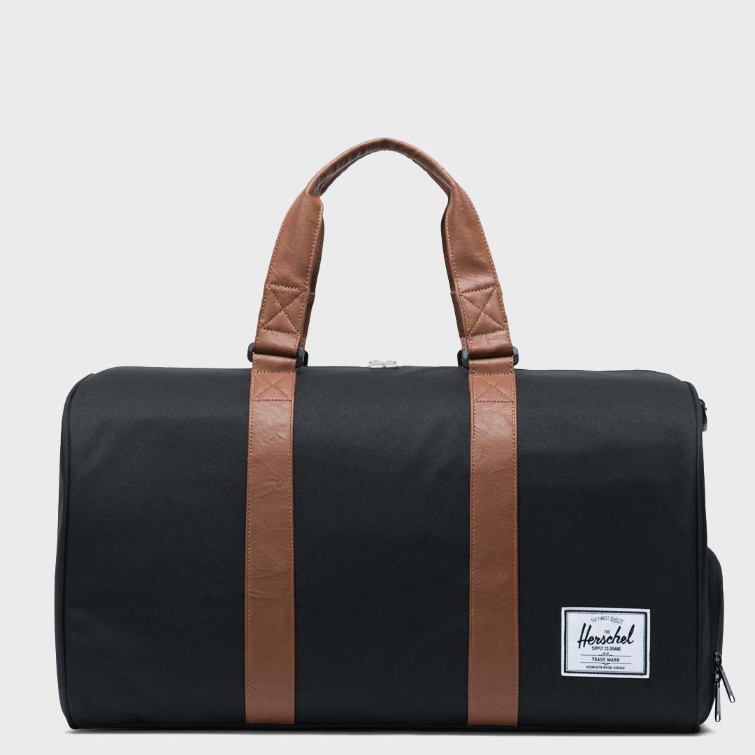 NOVEL DUFFLE | BLACK / SADDLE BROWN