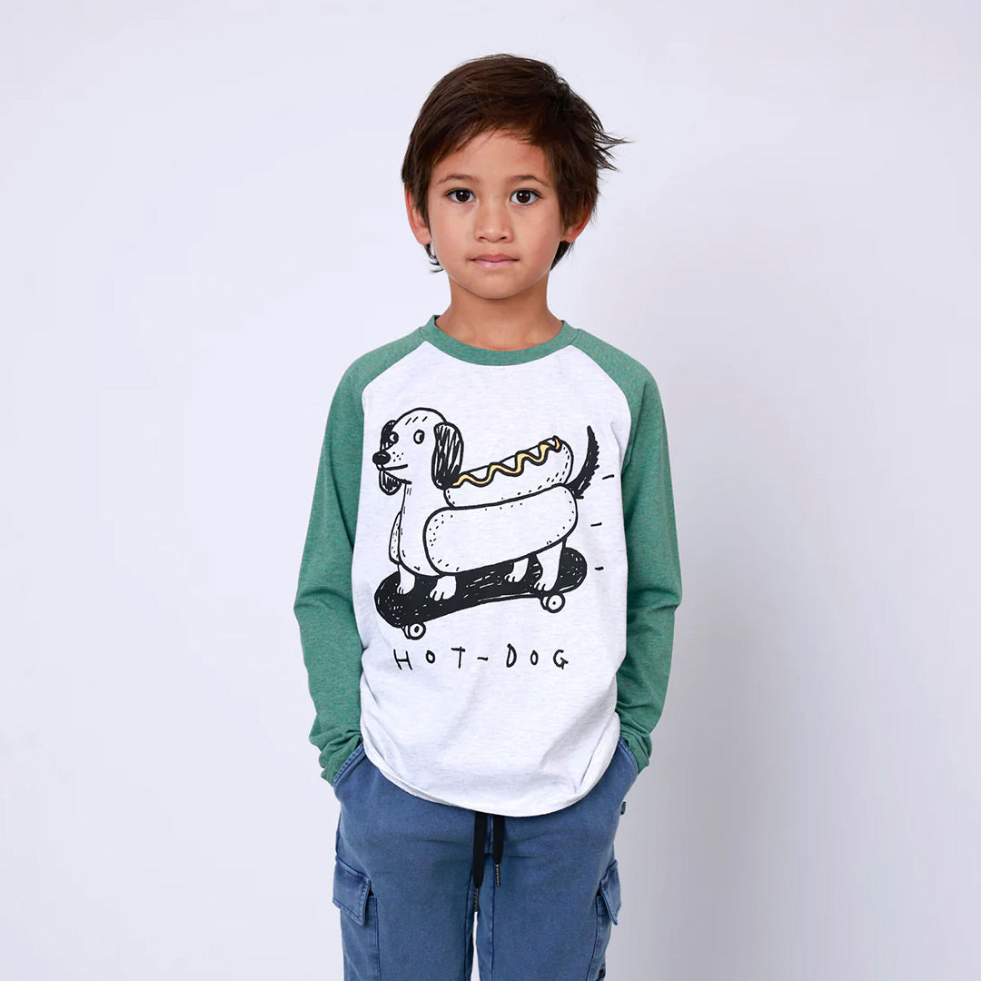 Hot Dog Tee | White Marle Forest Marle