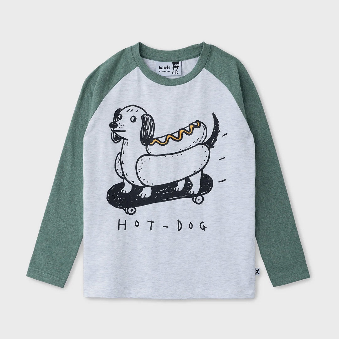 Hot Dog Tee | White Marle Forest Marle
