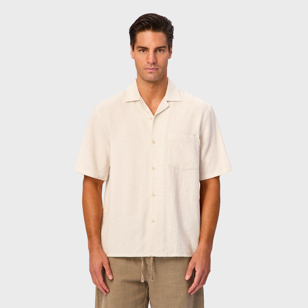 The Check Marbella S/S Shirt | Shallot/Off White - supplier view 1