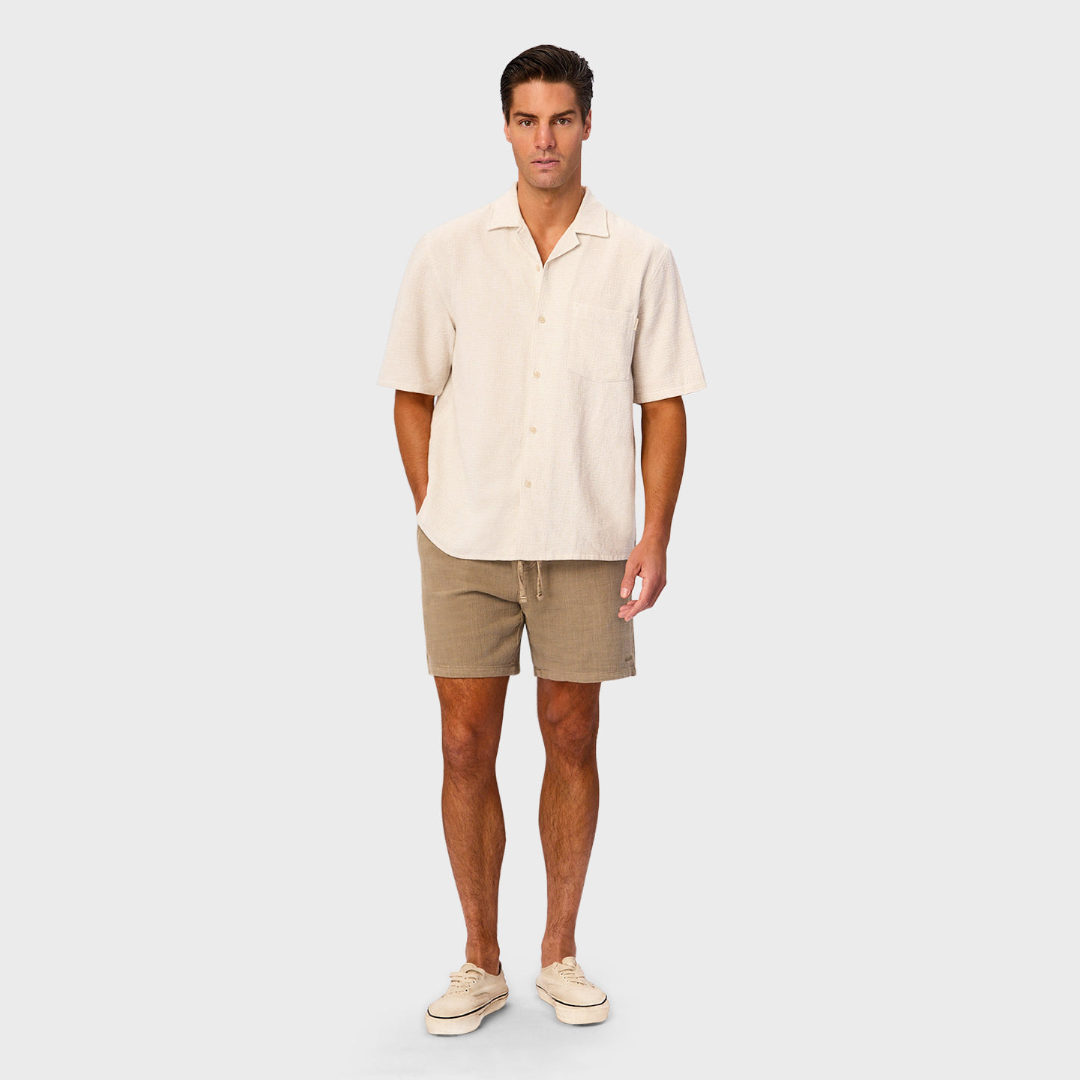 The Check Marbella S/S Shirt | Shallot/Off White - supplier view 2