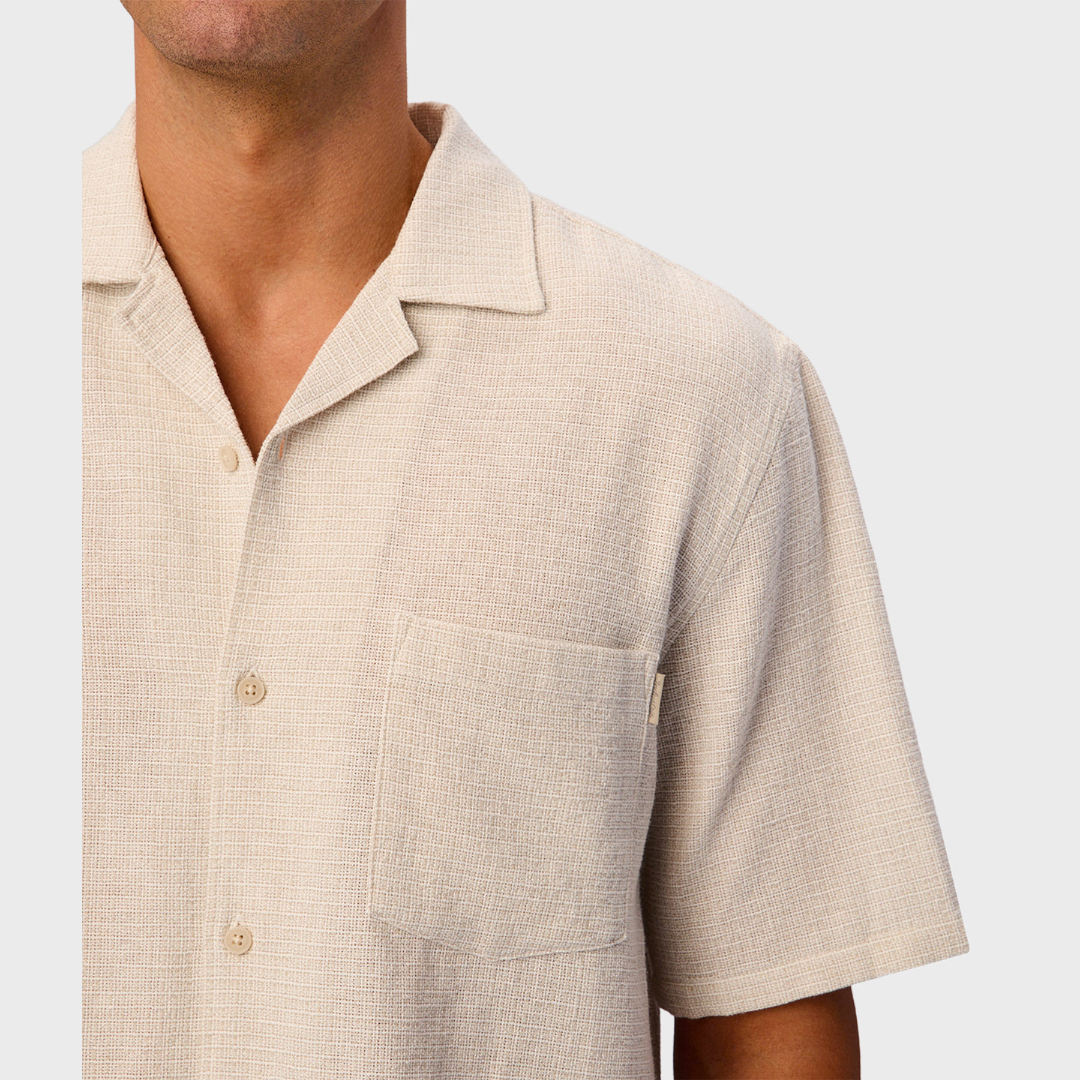 The Check Marbella S/S Shirt | Shallot/Off White - supplier view 6