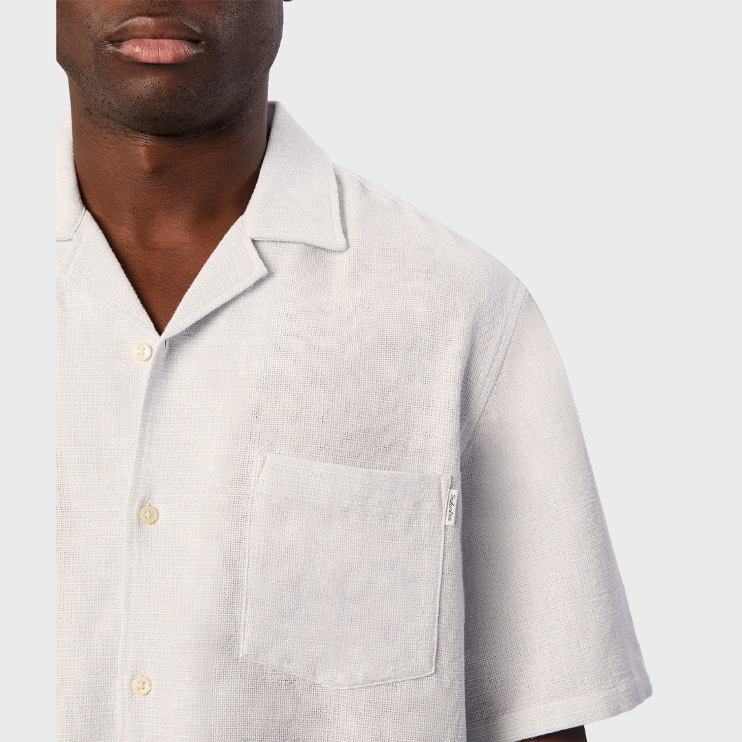 The Check Marbella S/S Shirt | Sky/Off White - supplier view 6