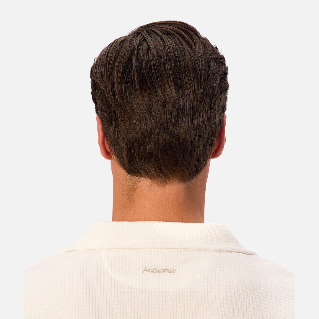 The Santiago Knitted Short Sleeve Shirt in Off White — official image 07