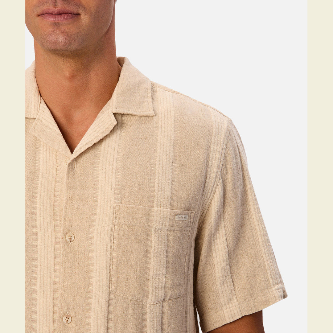The Ardenza Short Sleeve Shirt in Wheat and Natural — official image 06