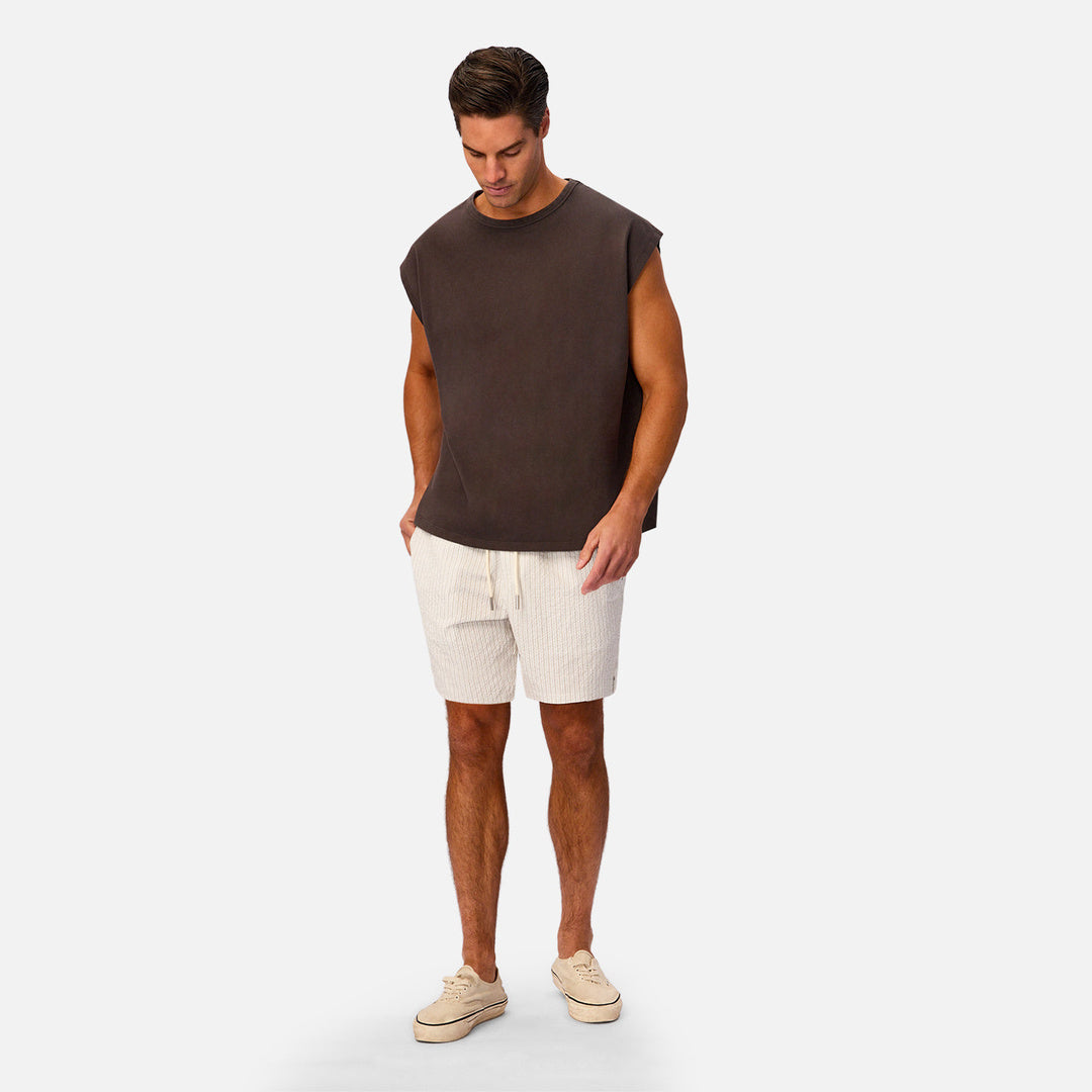 The Escala Swim Short in Beige Cream — official image 08
