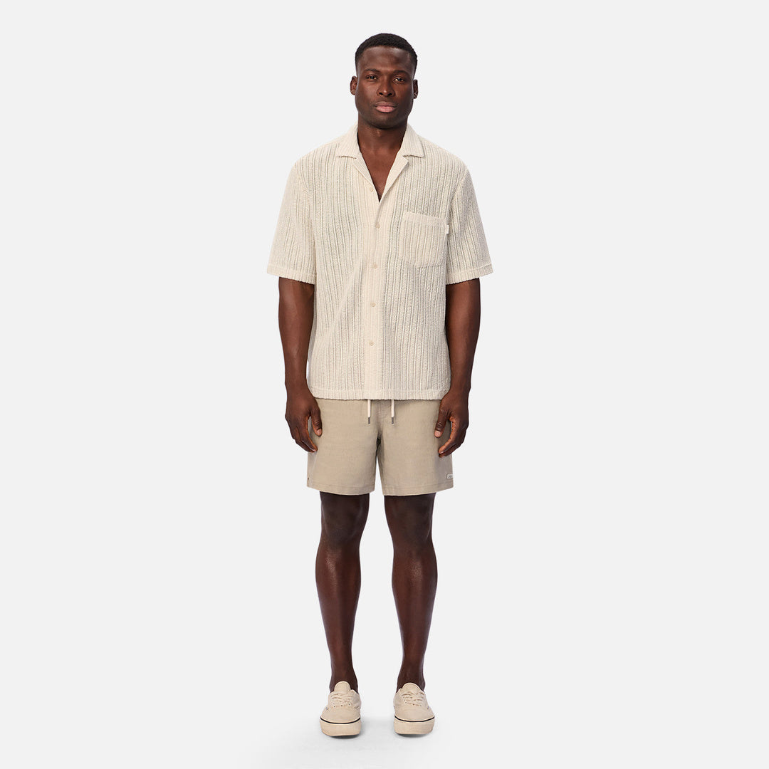 The Cordoba Short Sleeve Shirt in Cream and Sage — official image 05