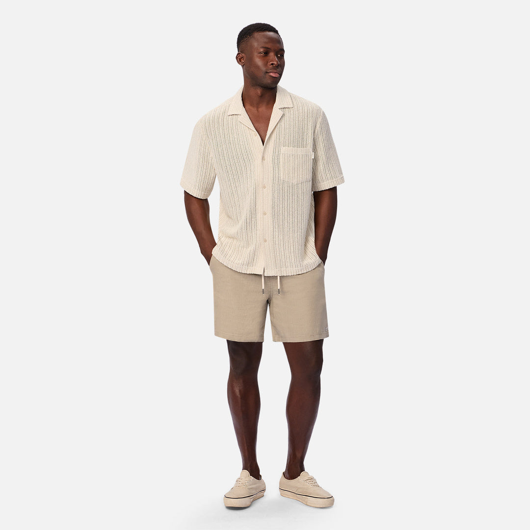 The Cordoba Short Sleeve Shirt in Cream and Sage — official image 09