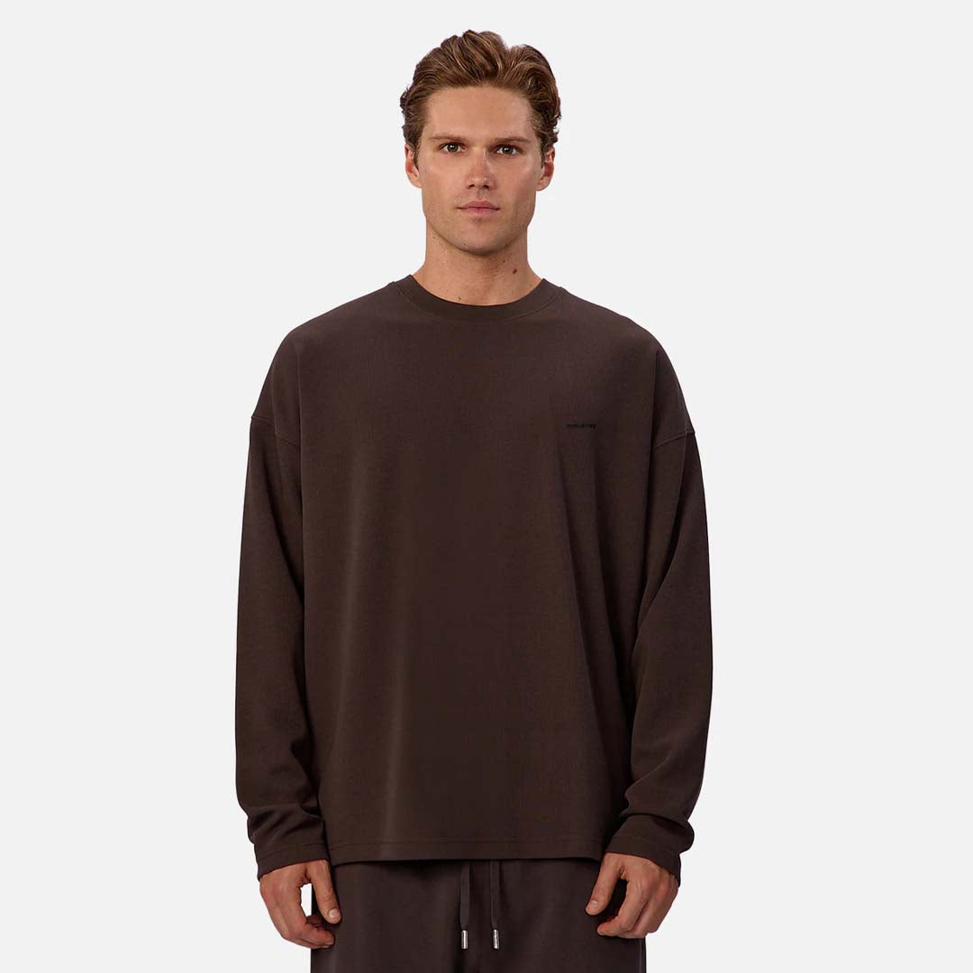 The Ribbed Tech Tee | Brunette
