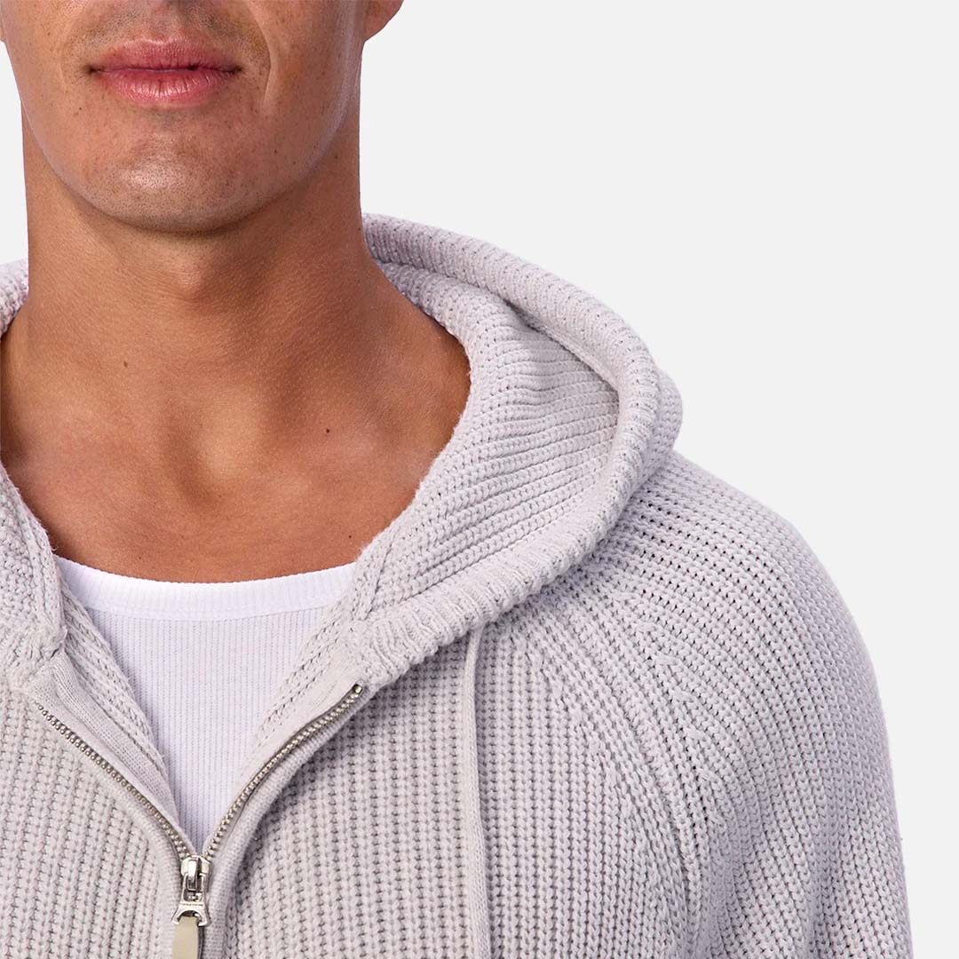 The Westlake Knitted Hood | Snow Melange