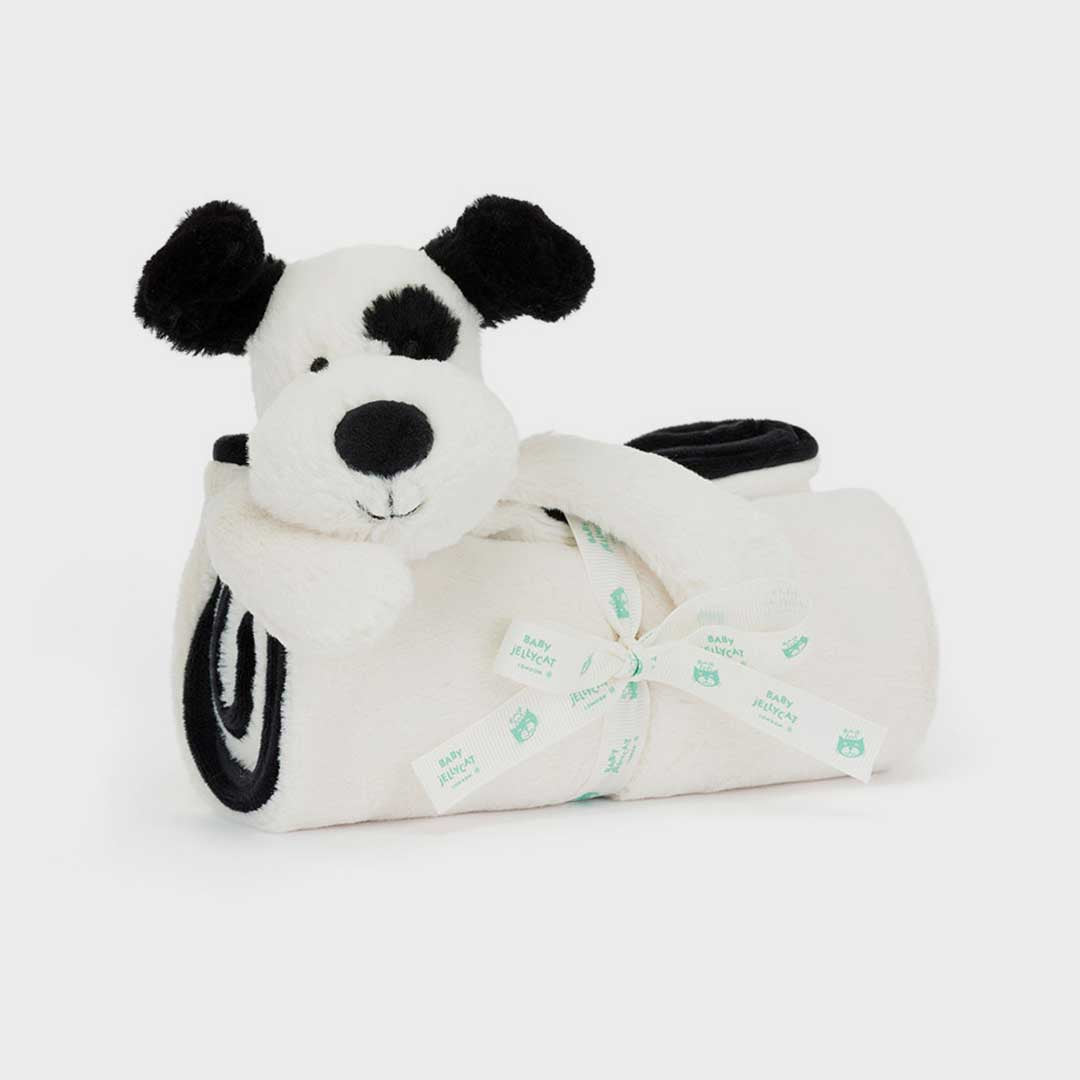 Bashful Puppy Blankie | Black & Cream