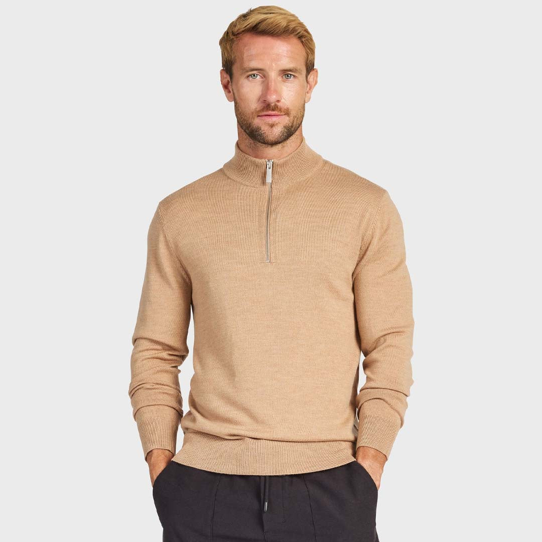 ACADEMY MERINO 1/4 ZIP | JERSEY CARAMEL