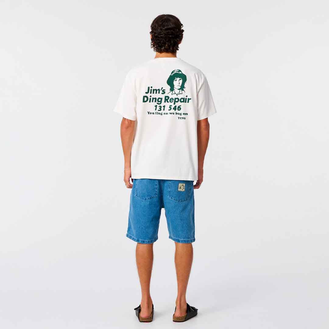 Jim’s Ding Repairs Tee | Vintage White