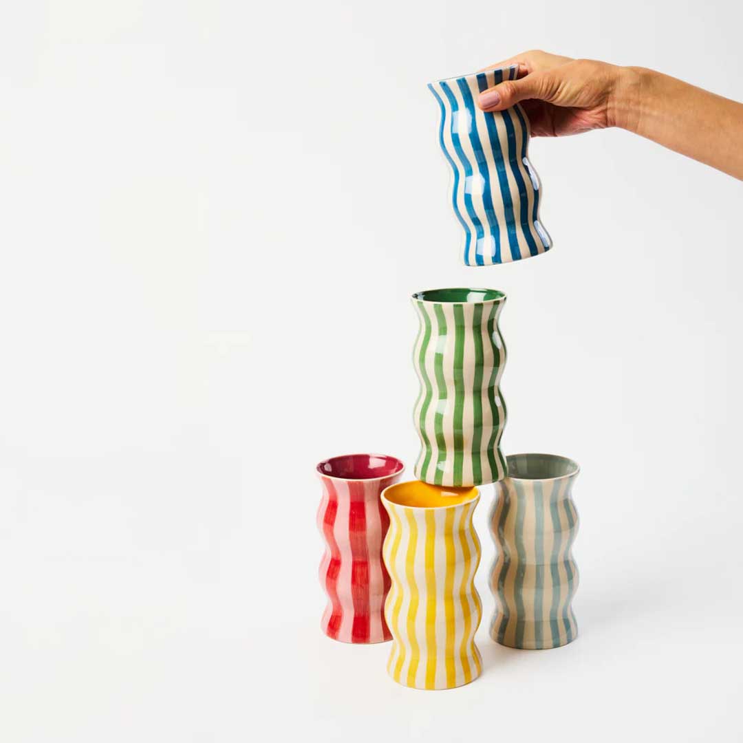 Palma Vase | Red Pink Stripe