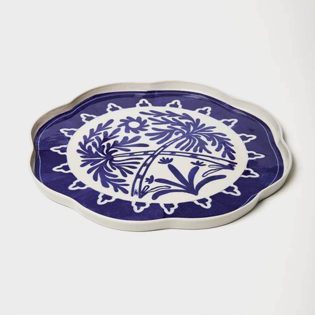 DEL SOL PALM PLATTER | BLUE