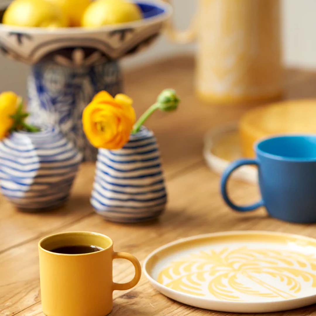 FACET VASE MEDIUM | BLUE LINES