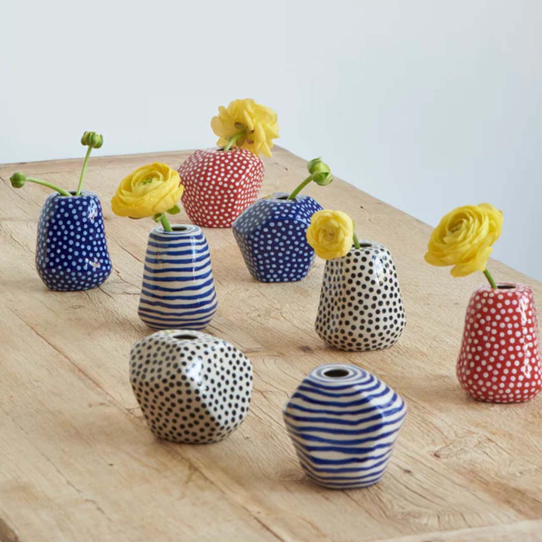 FACET VASE MEDIUM | BLUE LINES